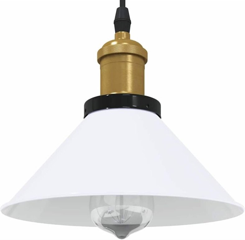 Pendelleuchte Höhenverstellbar E27 Weiß Glänzend ø 22 cm Metall Vidaxl