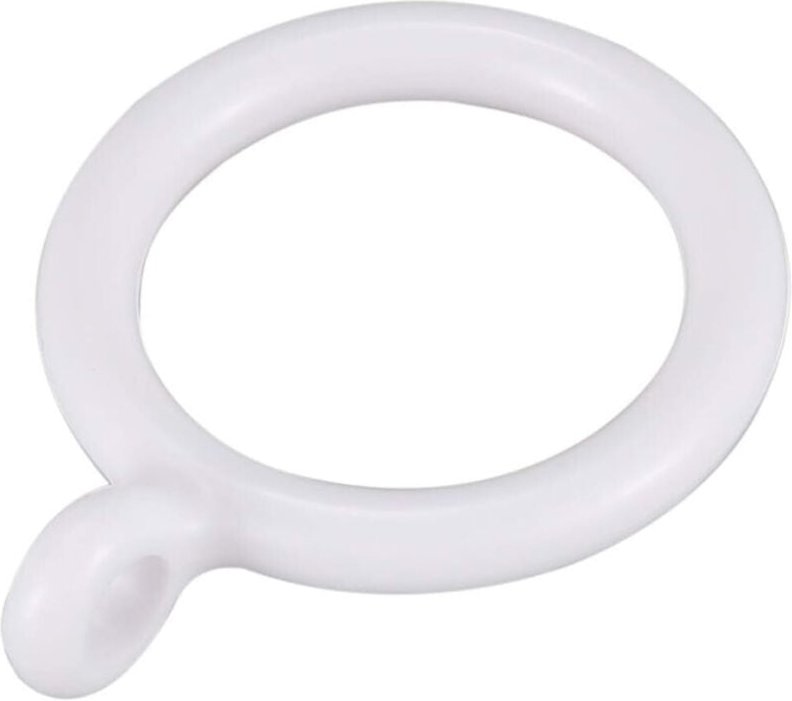 Thumbnail - Trade Shop - SET 8 PZ ANELLI GANCIO AD ANELLO PER TENDE IN PLASTICA DA 45 MM BIANCO BAGNO 87352 -