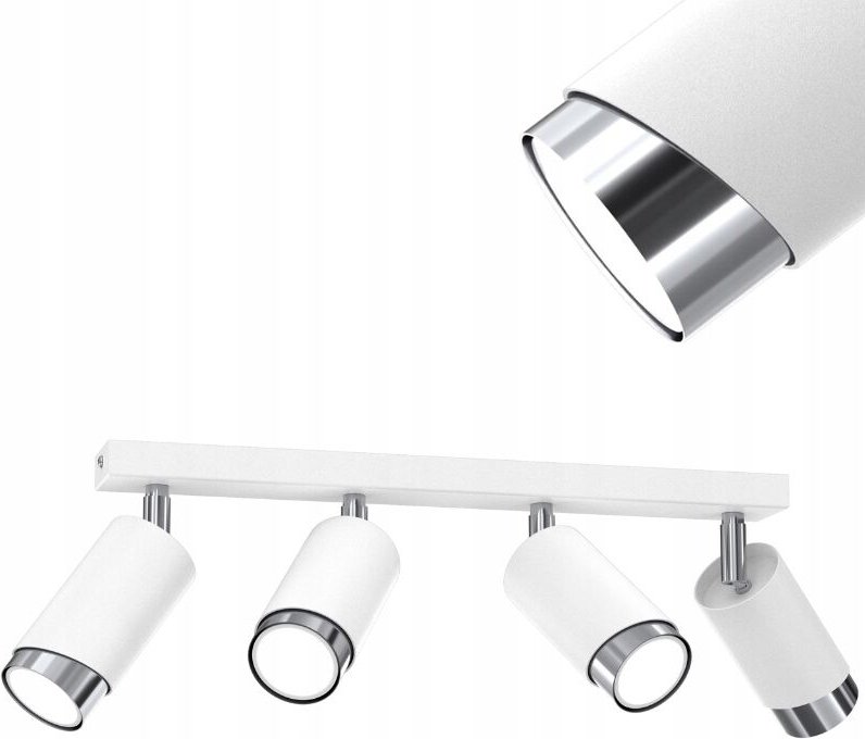 Frei. Deckenleuchte LED-Streifen verstellbar 4x Gu10 EWILIGHT Bevel weiß