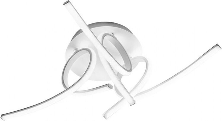 Moderne LED-Deckenleuchte Tosca 45W 2500lm warmes Licht 4000K, satiniertes weißes Aluminium, opaler Diffusor, IP20, küns...