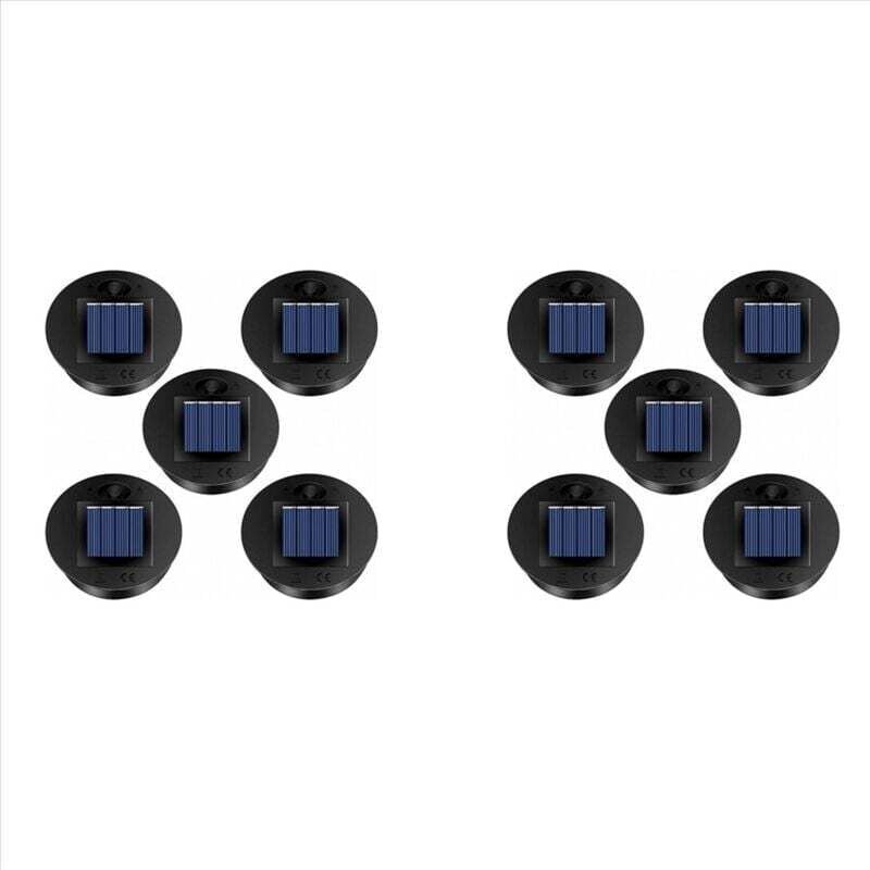 Packung mit 10 Ersatz-Solarleuchten (oberer Durchmesser: 7 cm, unterer Durchmesser: 6 cm), warmweiße LEDs, 7 Lumen, wass...
