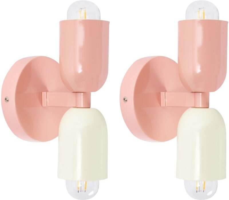 Wandlampe 2er Set TOPI Metall Pastellrosa