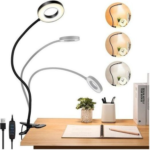 Led Nachttischlampe Leselampen, Tischlampe, Klemmleuchte,3 Modi & 10 Dimmstufen Kinsi
