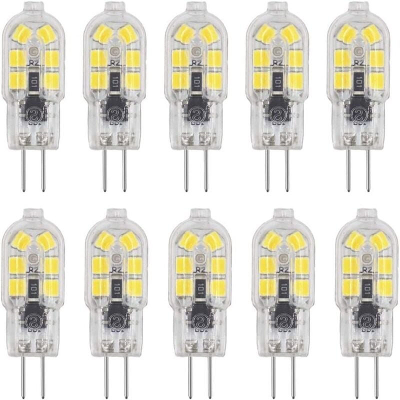 2W G4 LED-Lampe, 12V AC/DC, Kaltweiß 6000K, für Dunstabzugshauben, 200lm, entspricht 10W und 20W G4 Halogenlampen, nicht...