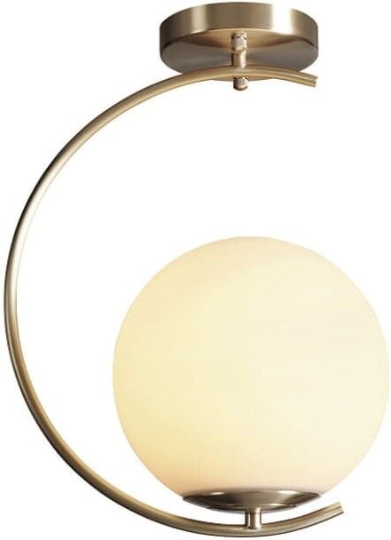 Sickle C – moderne milchige Kugel-Deckenleuchte