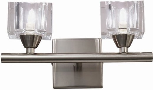 Inspired Mantra Fusion Cuadrax SN Cuadrax Wandleuchte 2 Licht G9, satiniertes Nickel