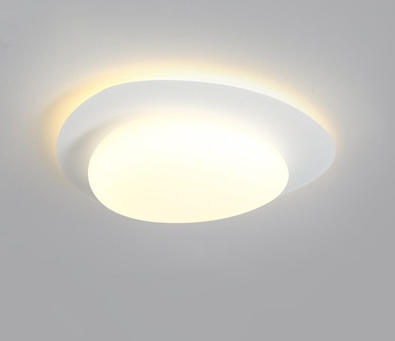 Led Deckenlampe Metall Acryl Deckenleuchte Weiß für Schlafzimmer Badezimmer Küche Gang Balkon Warmweißes Licht - 1Pcs