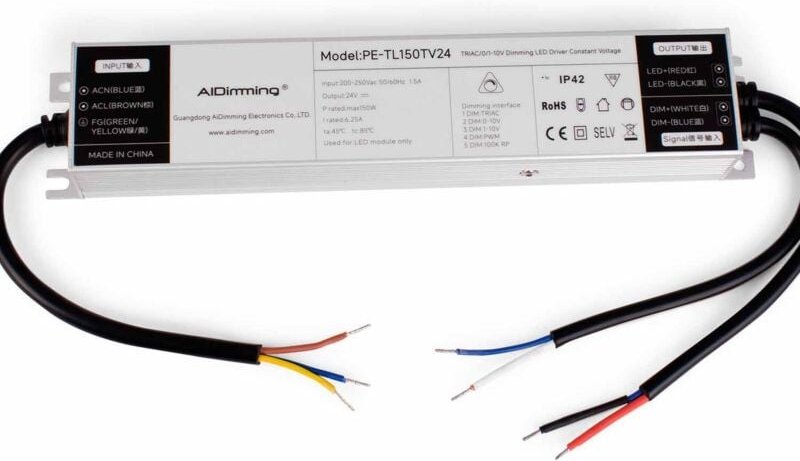 Dimmbares Netzteil TRIAC/0-10V 200-250V - Ausgangsspannung 24V -