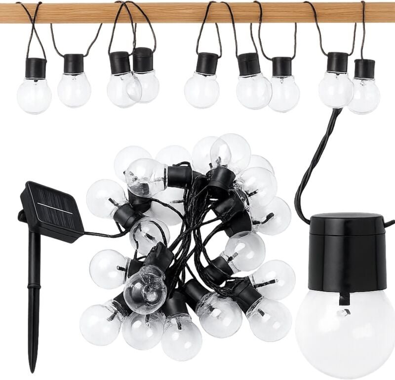 Solarbetriebene Gartenlichterkette, dekorative Lichter, 6,5 m, 30 LED-Lampen