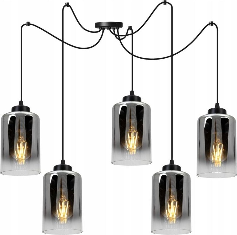 Elegante Spinnen-Hängelampe Mit Glasschirm