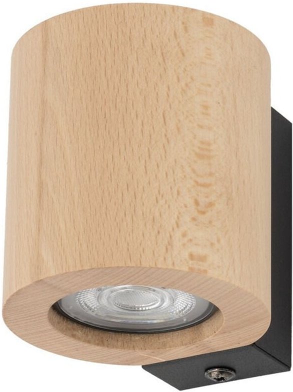 TK Eve Wandleuchte Buche, Schwarz 1xGU10