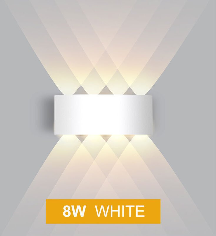 8-W-Wandleuchte mit Bewegungsmelder, automatischer Ein-/Ausschaltung, warmweißem Licht (3000 K), Lichtsensor-Wandleuchte