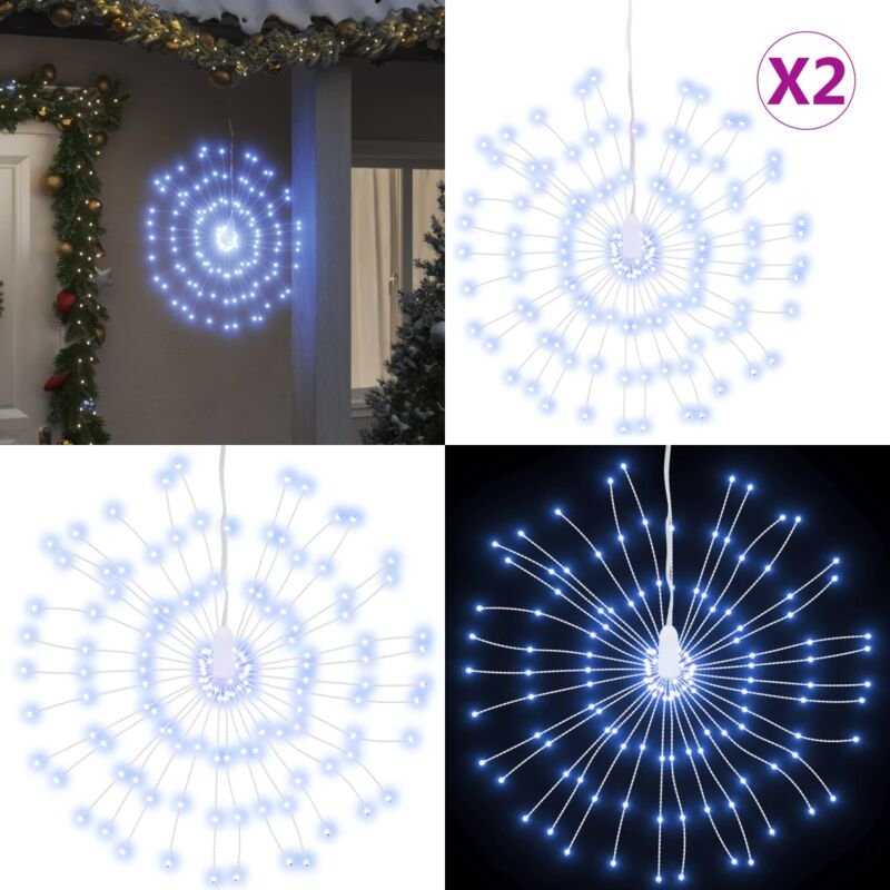 Weihnachtsbeleuchtungen Feuerwerk 2 Stk. 140 LEDs Kaltweiß 17cm - Feuerwerk - LED-Beleuchtung