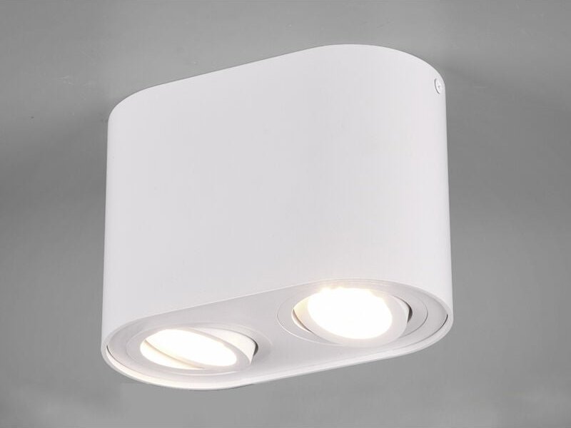 Deckenstrahler cookie Weiß 2-flammig Spots schwenkbar, Breite 17cm