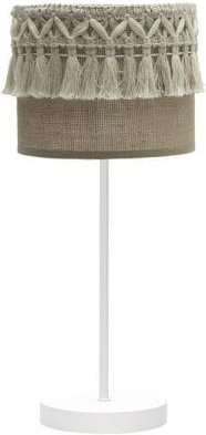 Fabrilamp - ekaterina tischlampe 1xe14 weiß/sack 43x17x17 cm mit zierleisten