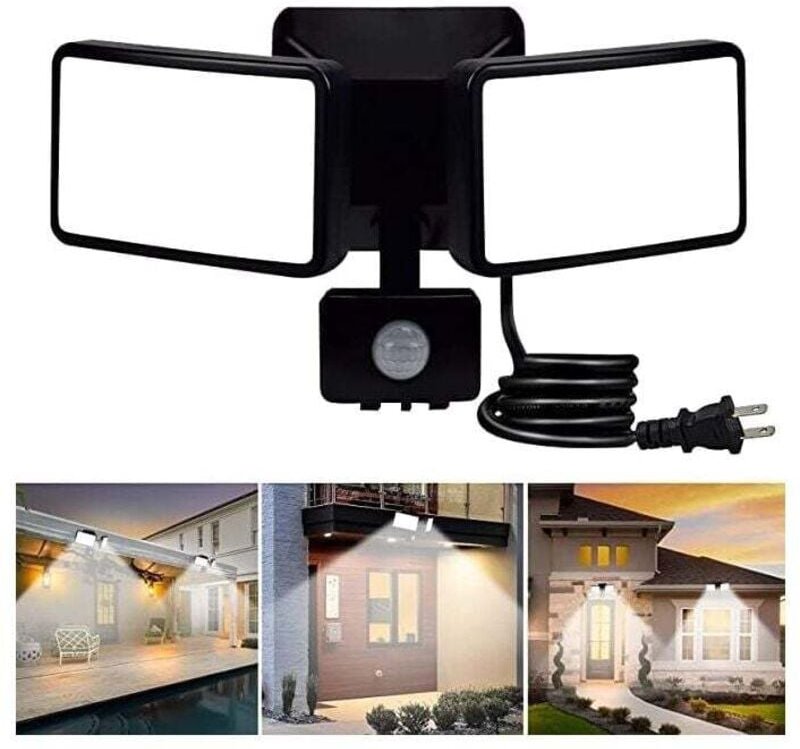 18W LED Außenstrahler mit Bewegungsmelder, Verstellbarer LED Außen- und Innenstrahler, Kaltweiß 6500K 1200LM, Auto-Modus...