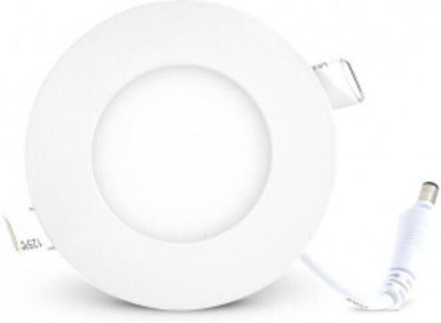 Thumbnail - Runder Einbaudeckenleuchte aus weißem Polycarbonat, SLIMY ECO Ø128mm - 3000K Warmweiß - 6W - 450Lm