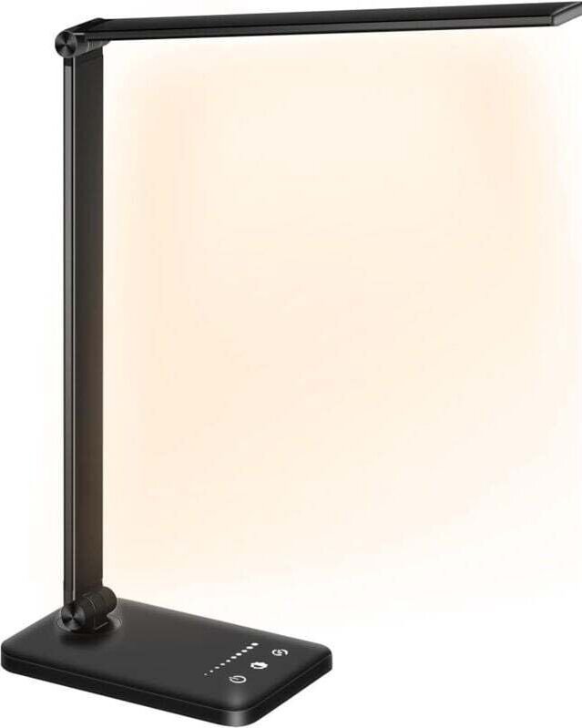 Lampe de bureau LED, à intensité variable, 10 niveaux de luminosité, 5 modes de couleur, protection oculaire tactile, av...