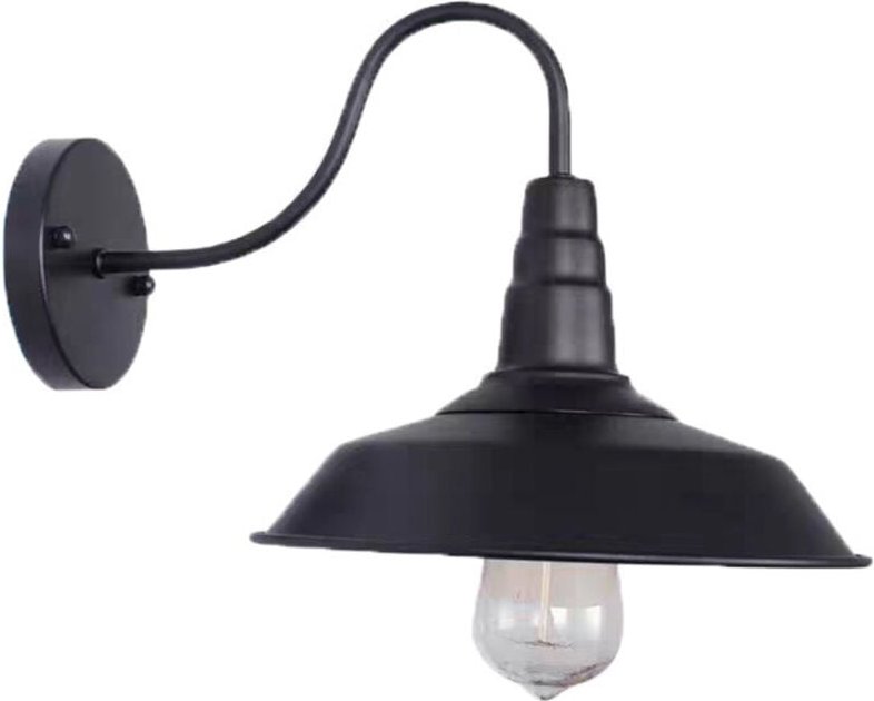 Antike Wandleuchte Außenkuppel Wandlampe Retro Industrie E27 wasserdichte Wandleuchte Rustikale Bronze Scheune Schwarz R...