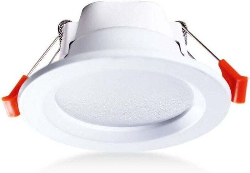 4er-Set LED-Deckeneinbauleuchten IP65 wasserdicht 5W warmweiß runder Einbauspot, Kunststoff, weiß