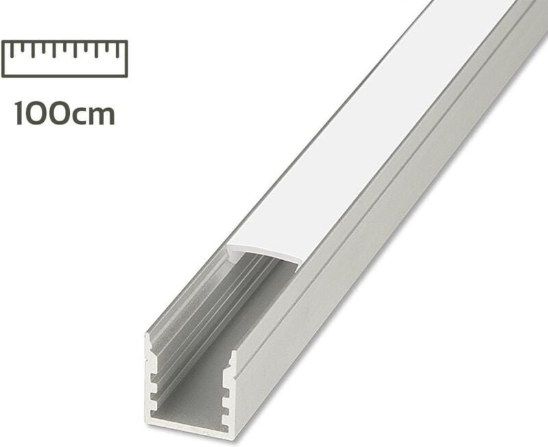 LED Aufbau U-Profil eloxiert 14 x 15mm opal - Länge: 100cm