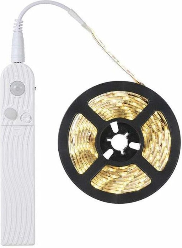 3 m LED-Streifen mit Bewegungssensor, batteriebetriebenes Nachtlicht mit PIR-Sensor, Schrankbeleuchtung, IP65 wasserdich...
