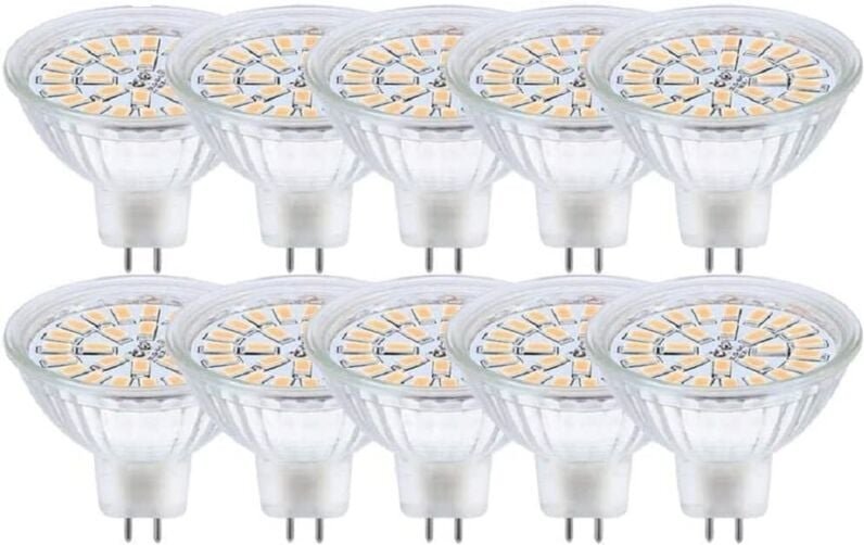 Aougo - GU5.3 LED-Leuchtmittel, MR16 led 12 v, 3 w, entspricht 30 w Halogenlampe, Warmweiß 3000 k, nicht dimmbare LED-Sp...