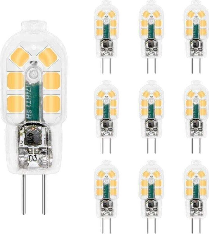 Ampoule LED G4 12V 2W Blanc Froid 6000K 200LM pour Hotte Aspirante Camping Car Non Dimmable Lot de 10 Classe A+