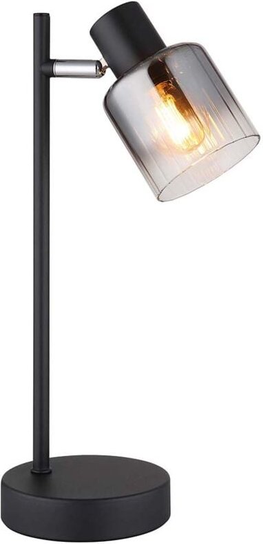 Tischleuchte Nachttischlampe Beistellleuchte Glas rauch Spot beweglich h 35 cm
