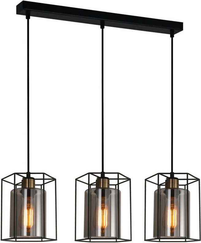 Italux - Kalula Industrielle Retro-Deckenleuchte mit 3 Leuchtstäben, E27