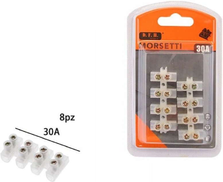 Trade Shop Traesio - Trade Shop - Satz mit 8 abnehmbaren Mammut-Klemmen, 30 a, Anschlüsse, Terminal, Isolierung, 07121 -