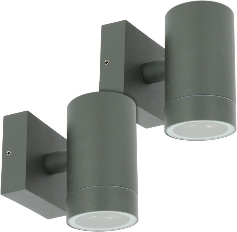 2er-Set Wandleuchten VENICE Außen Anthrazit Einzelstrahl GU10 IP54