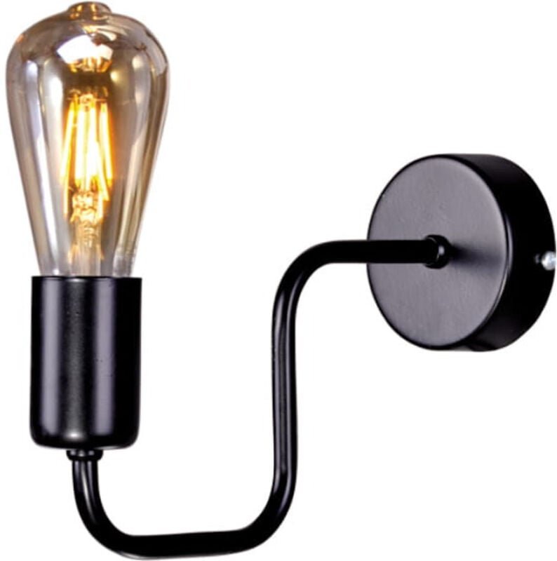 Schwarze Loft-Metall-LED-Wandleuchte Kaja SKADI K-3893