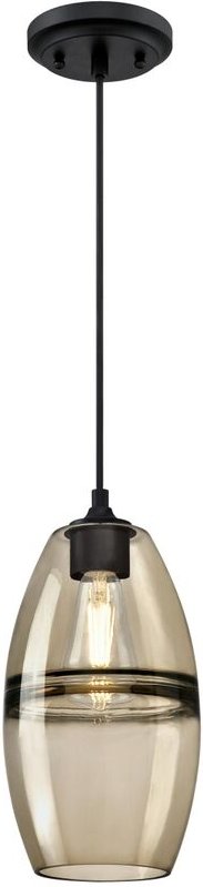 Pendelleuchte Soren Schwarz / Asche schmal