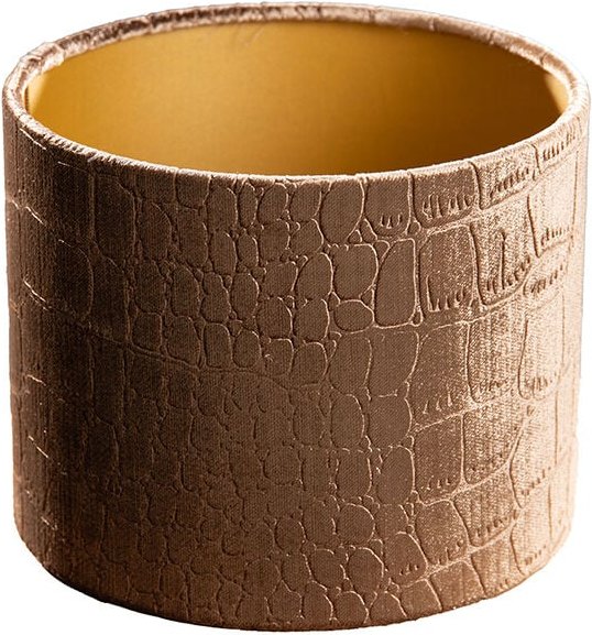 Samtlampenschirm Krokodil-Design mit goldener Innenseite 18/18/14