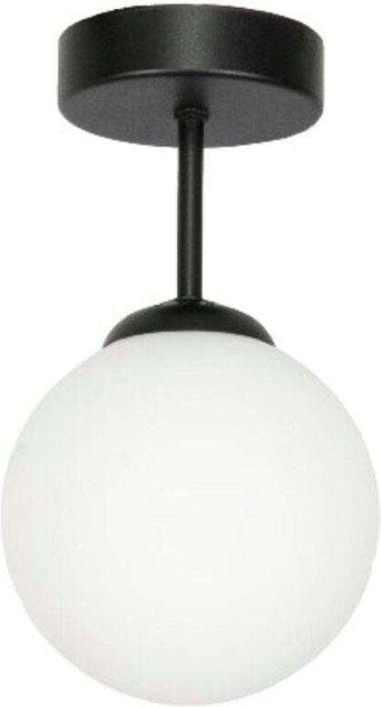 Deckenleuchte, schwarzer Schirm, Glaskugel, CALIPSO 13-827