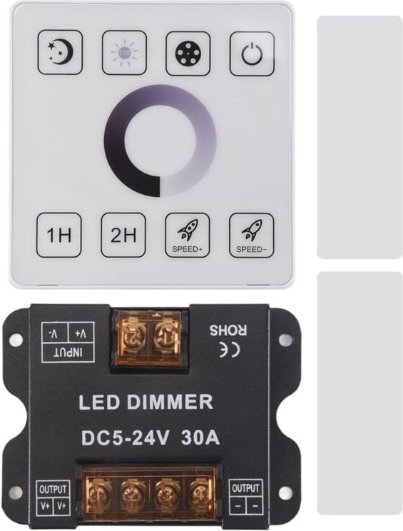 Drahtlose Dimmersteuerung mit Touchpanel zur Wandmontage für einfarbige LED-Streifenbeleuchtung DC5-24V 30A