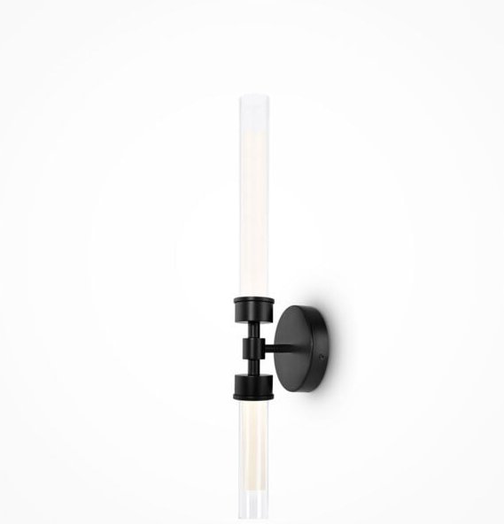 Thumbnail - Wandlampe Wandleuchte Flurlampe schwarz led Schlafzimmerlampe Glas klar h 56,6cm