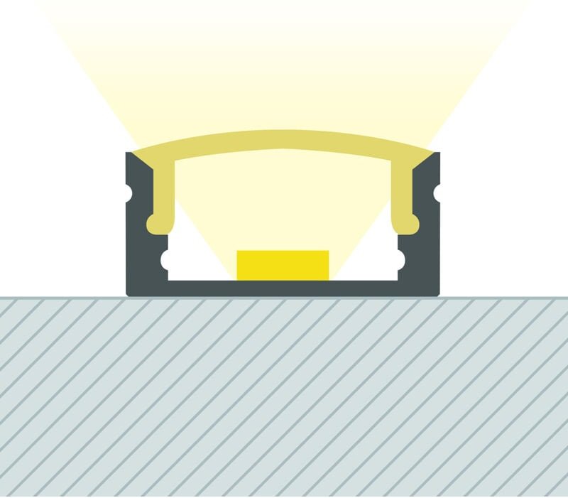 Ledkia - Aluminiumprofil Oberfläche mit durchgehender Abdeckung für led Streifen bis 12 mm Aluminium 10 m Weiß transluze...