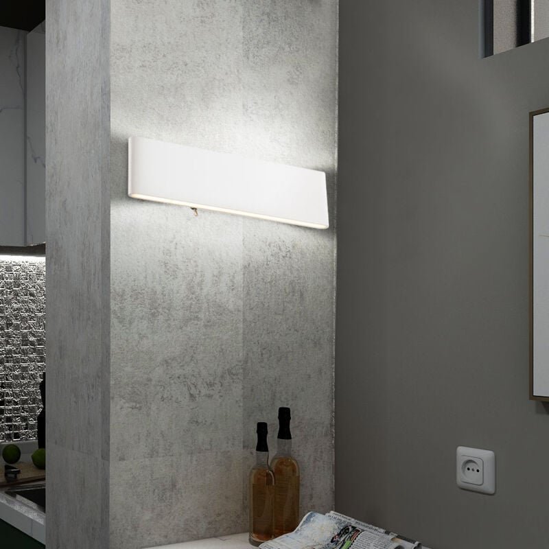 Thumbnail - Led Wand Lampe Leuchte Up Down Beleuchtung Aluminium Opal Schalter Schlaf Zimmer