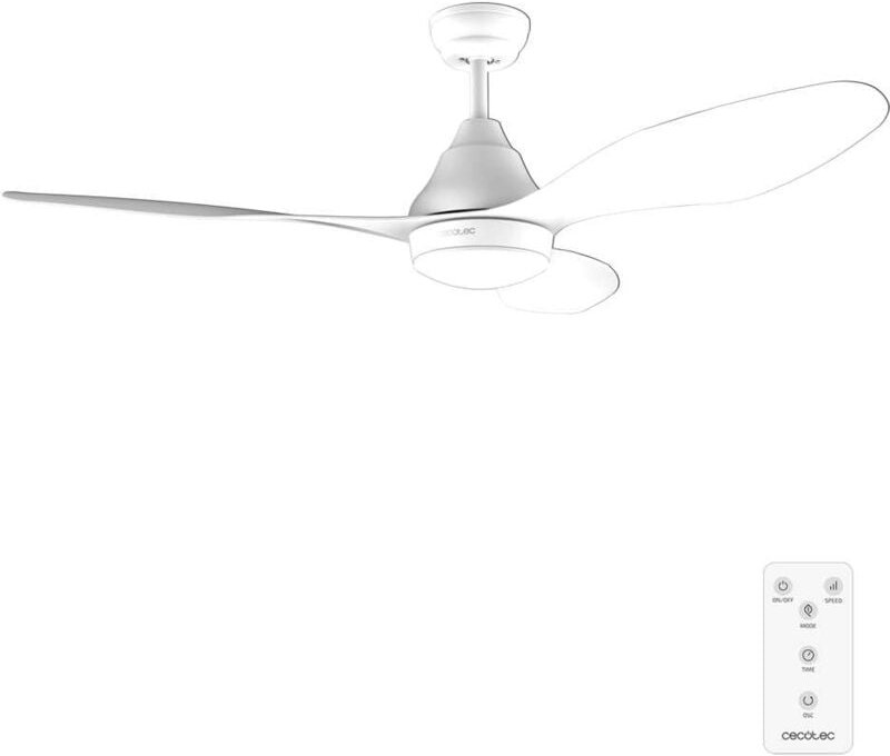 Cecotec Deckenventilator de mit Licht EnergySilence Aero 5200 Weiß. 62W, Durchmesser 48" mit Licht, 3 Geschwindigkeiten ...
