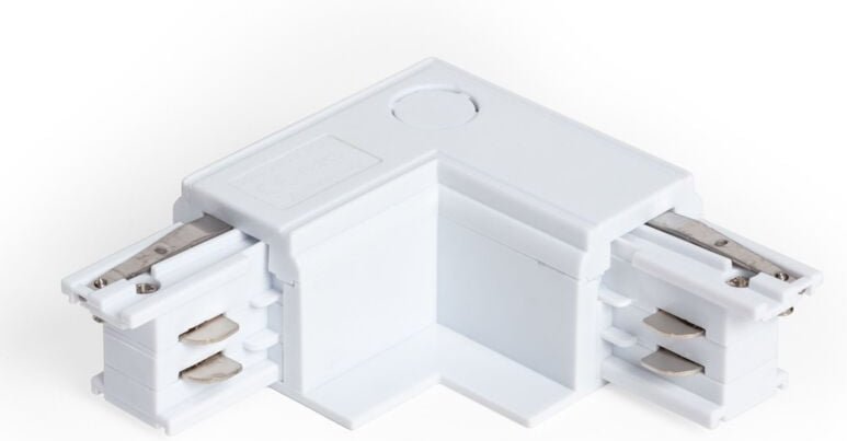 Ledkia - Verbinder 'Right Side' Typ l für 3-Phasenstromschiene Unterputz/ Einbau Aluminium Weiß