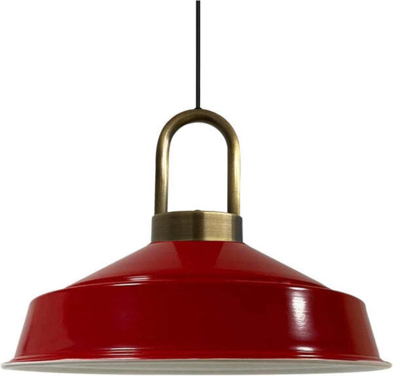 Handbemalte Industrielle Hängeleuchte aus Rot Metall – Vintage-Kronleuchter E27 Ø41 cm für Wohnzimmer, Schlafzimmer Oder...