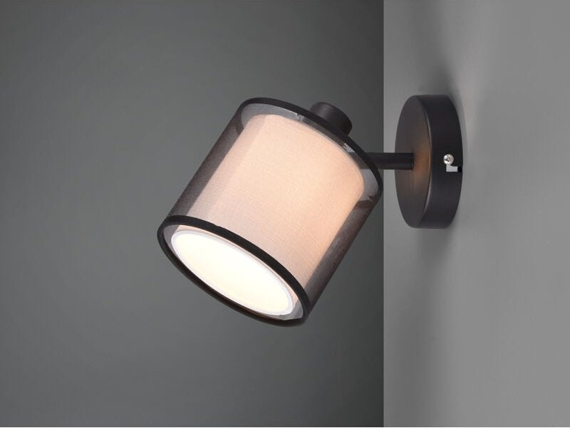 Trio Leuchten - Wandstrahler burton Organza 2-lagig Schwarz innen Weiß, Breite 12,5cm