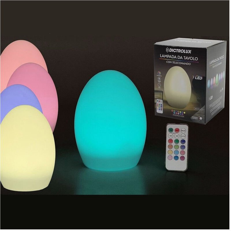 Thumbnail - Trade Shop - LAMPADA DA TAVOLO 3 LED CON TELECOMANDO 12 COLORI + MODALITÀ FLASH A BATTERIA TIMER -