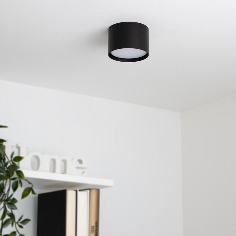 Flache Aufbauleuchte GX53 - Farbe: schwarz - Leuchtmittel: Ohne