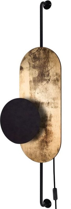 Dekorative Wandleuchte mit Schalter Stecker Schwarz Gold