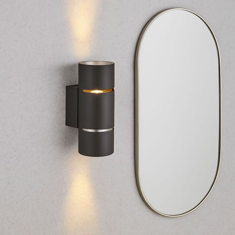 Thumbnail - Wandlampe Wandleuchte Spotlampe led Wohnzimmer Spiegel Leuchte mit up down Funktion, Metall schwarz, 1x led 1x 9W 1x 800...