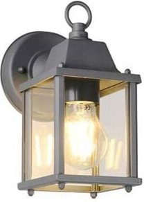 Außenwandlampe Laterne Haustürlampe Glas Alu anthrazit Gartenleuchte H 22,5 cm