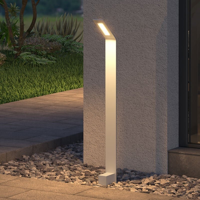 Pollerleuchte Außen IP65 Wegeleuchten für Garten, 3000K Aussenleuchte, 128x98x808mm Außenlampe Standleuchte Sandweiß 6W ...
